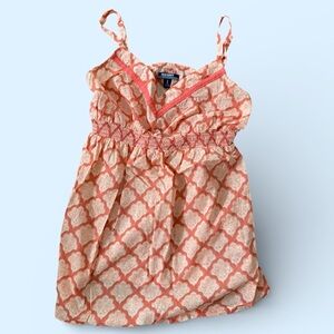 Old Navy Maternity size S Orange Patterned Top with adjustable shoulder straps.